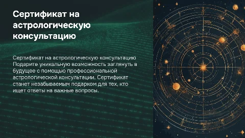Сертификат на астрологическую консультацию