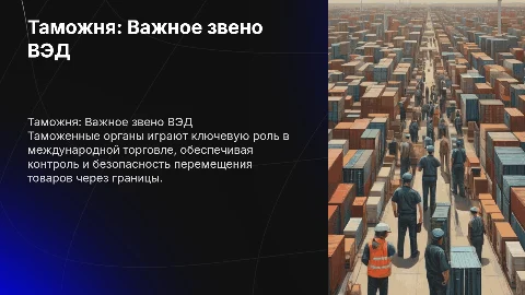 таможенные органы - ключевое звено ВЭД