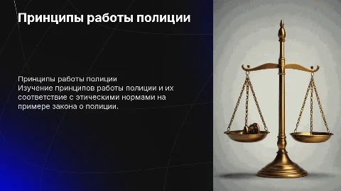 Принципы деятельности полиции и этические нормы в практике