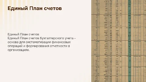 Единый План счетов бухгалтерского учета