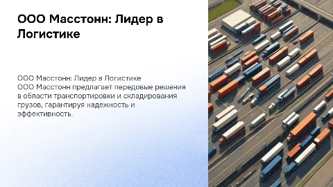 презентация логистической компании ооо масстонн
