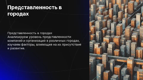 Презентация по представленности в городах