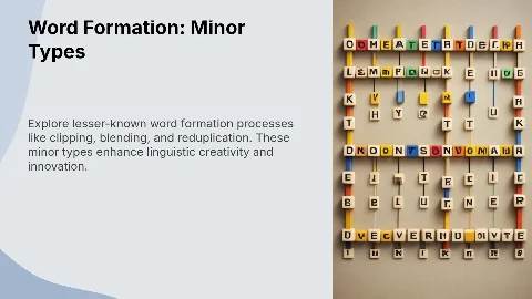Word Formation: Beyond the Basics (Minor Types)