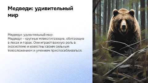 Биология 5 класс про медведя