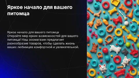 яркая презентация зоомагазина