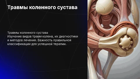 Травмы коленного сустава: диагностика и лечение для студентов