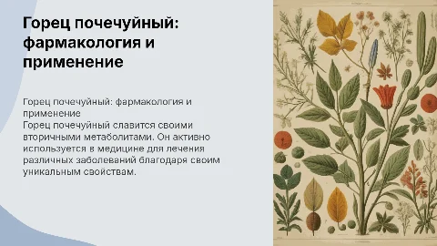 Фармакология и применение Горца почечуйного в медицине