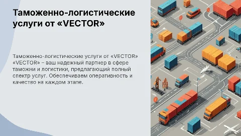 Таможенно-логистические услуги от «VECTOR» для бизнеса