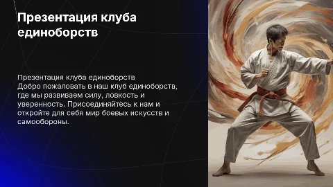 Презентация клуба единоборств