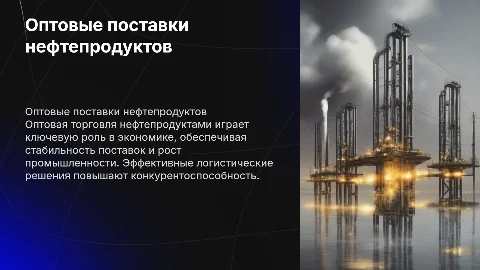 Оптовые поставки нефтепродуктов