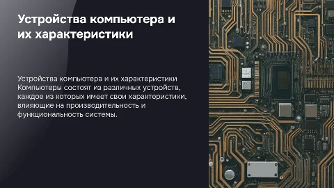 устройства компьютера ,основные характеристики