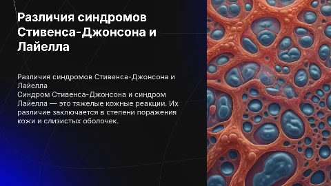 Отличия синдрома Стивенса-Джонсона и синдрома Лайелла