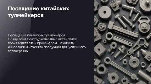 Посещение Китайский Тулмейкеров по изготовлению пресс-форм
