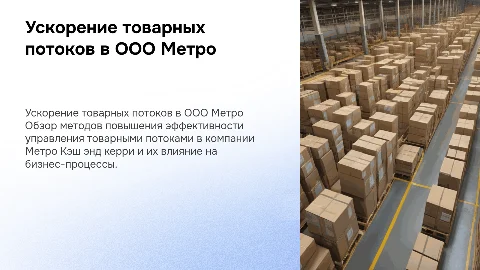 Ускорение товарных потоков в ООО Метро Кэш энд керри