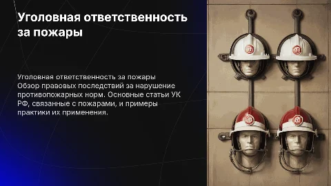 Уголовная ответственность за нарушение противопожарной безопасности