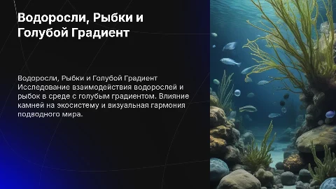 водоросли рыбки камни и голубой гредиент