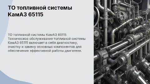 Организация и технология ТО топливной системы КамАЗ 65115