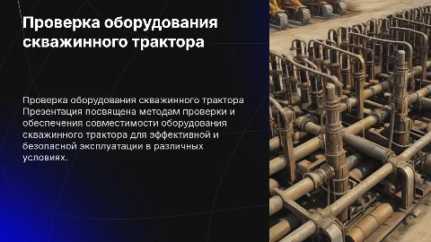 Проверка оборудования и совместимости работы скважинного трактора