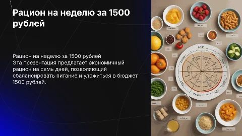 Рацион на неделю за 1500 рублей: сбалансированное питание