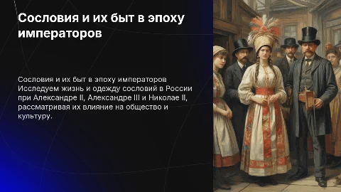 Сословия и их быт в России при Александрах II, III и Николае II