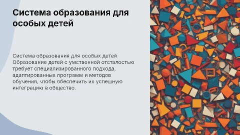 система школьного образования лиц с умственной отсталостью