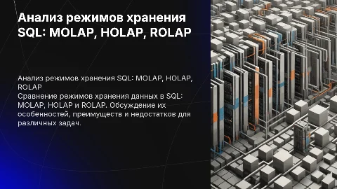 Сравнительный анализ режимов хранения SQL: MOLAP, HOLAP, ROLAP