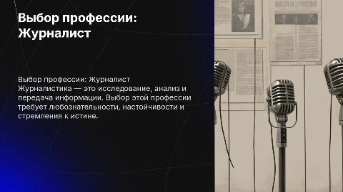 Выбираю профессию (журналист)