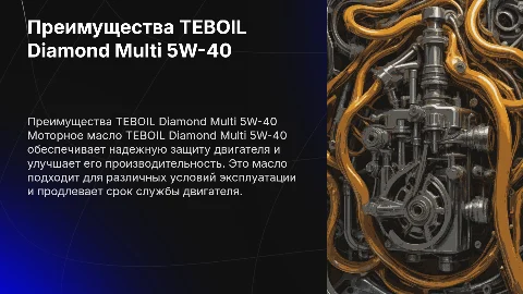 Преимущества Масло моторное TEBOIL Diamond Multi 5W-40