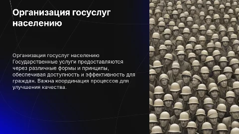 Формы и принципы организации госуслуг населению