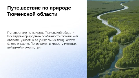 Презентация о природе Тюменской области для подготовки к школе