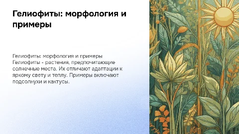 Гелиофиты: описание, морфология и характерные черты