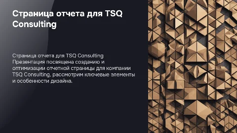 Страница отчета для TSQ Consulting