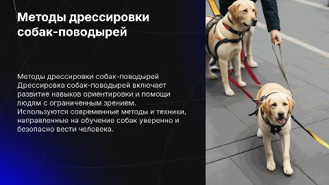 Методы дрессировки собак поводырей