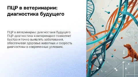 пцр в ветеринарии - диагностика на скорости жизни
