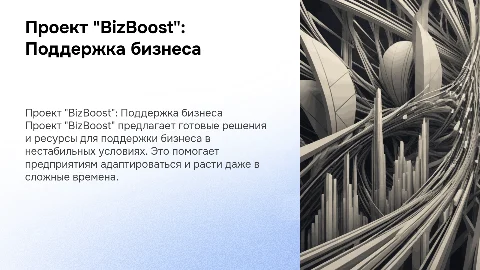 Проект "BizBoost": Поддержка бизнеса в нестабильных условиях