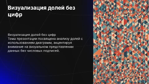 Доли с диаграмами но без цифр и подписей