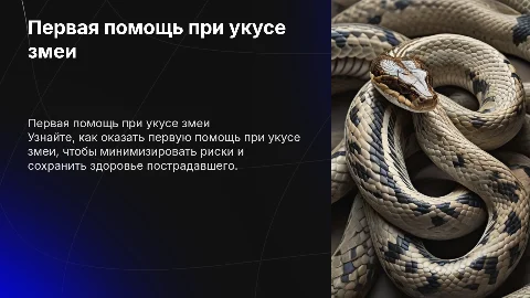 Первая помощь при укусе змеи