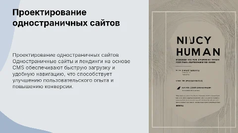 Проектирование и разработка одностраничных сайтов на CMS