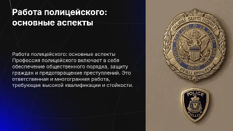 Работа полицейского