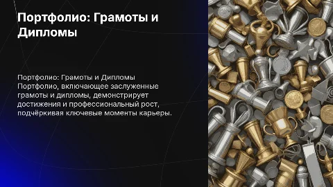 Портфолио с грамотами и дипломами