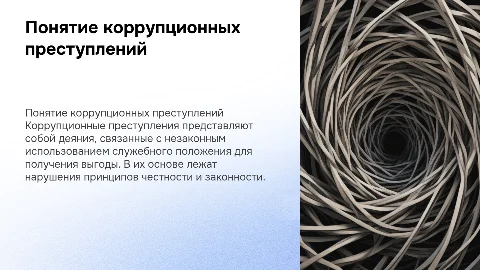 Понятие коррупционных преступлений