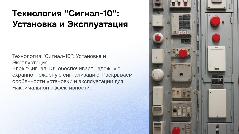 Установка и эксплуатация блока "Сигнал-10"