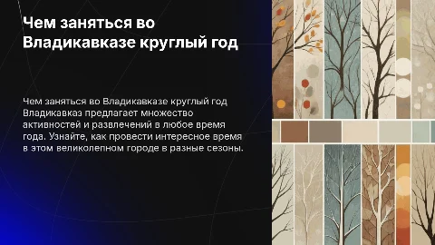 что можно делать в каждое время года в Владикавказе
