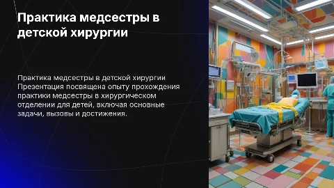 Практика медсестры в хирургическом детском отделении