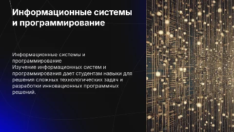 моя специальность информационные системы и программирование для 1 курса