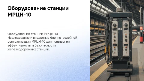 Презентация по оборудованию железнодорожной станции МРЦН-10