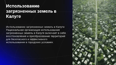 Рациональная организация использования загрязненных земель в городе Калуга