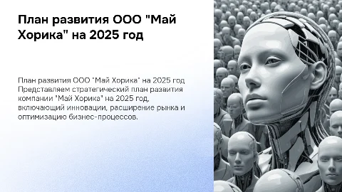 План развития компании OOO "Май Хорика" 2025