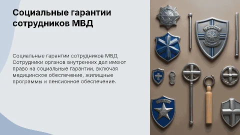 Социальные гарантии сотрудников органов внутренних дел
