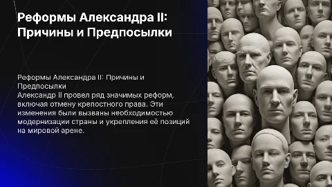 Внутренняя политика Александра II: Великие реформы и их причины